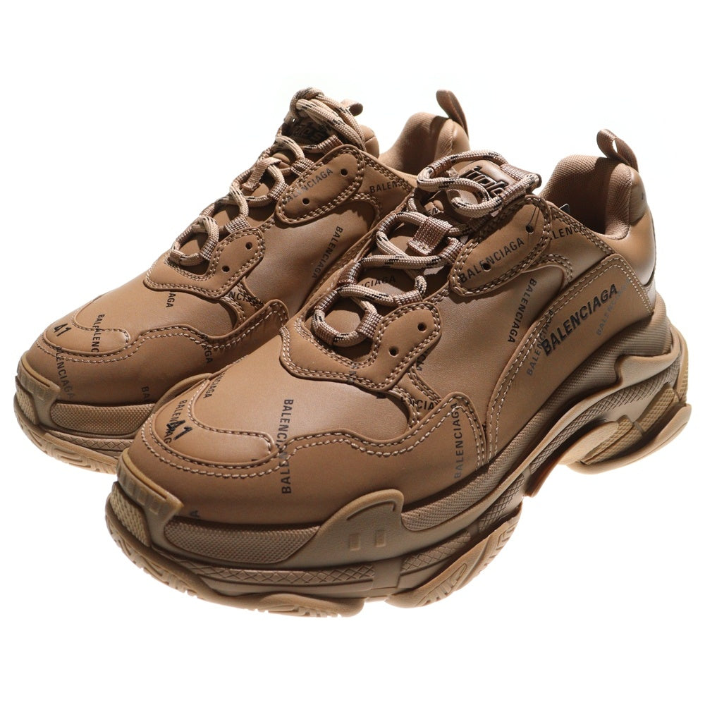 BALENCIAGA(バレンシアガ) Triple S トリプルエス オールオーバーロゴ レースアップ ローカットシューズ スニーカー ベージュ 536737
