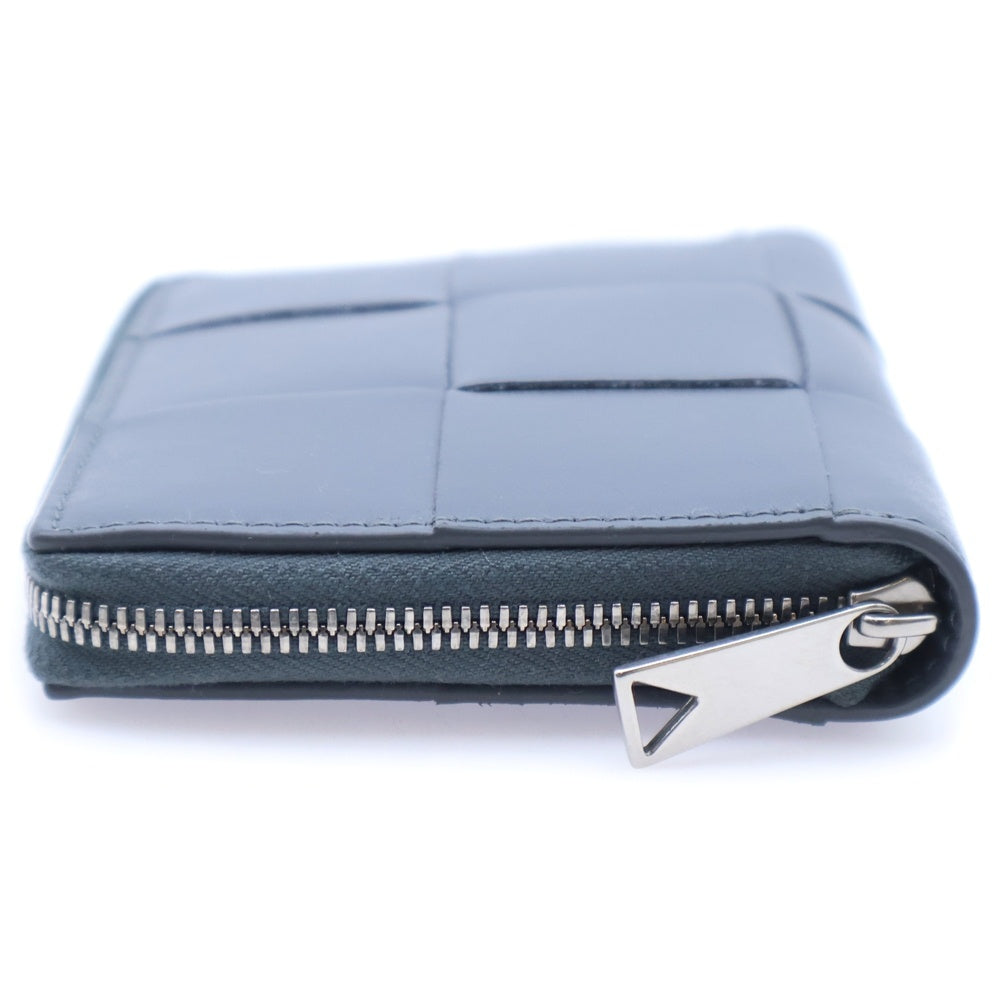 【美品】ボッテガヴェネタ☆現行　RFDタグ　マキシ　イントレ　折り財布　グレー BOTTEGA VENETA(ボッテガヴェネタ) マキシイントレチャート 2つ折り