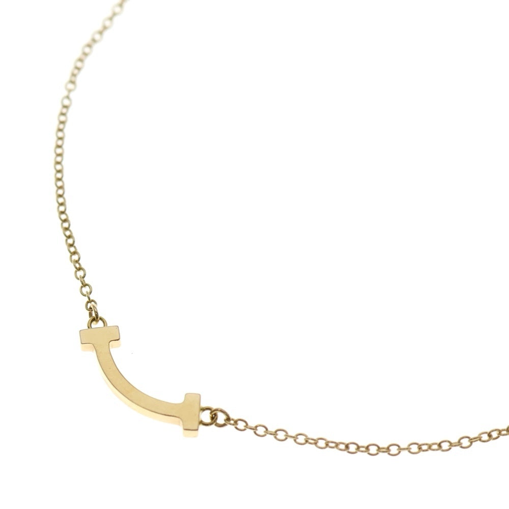 TIFFANY & Co.(ティファニー) Tスマイル ミニ チェーンペンダントネックレス イエローゴールド K18YG レディース