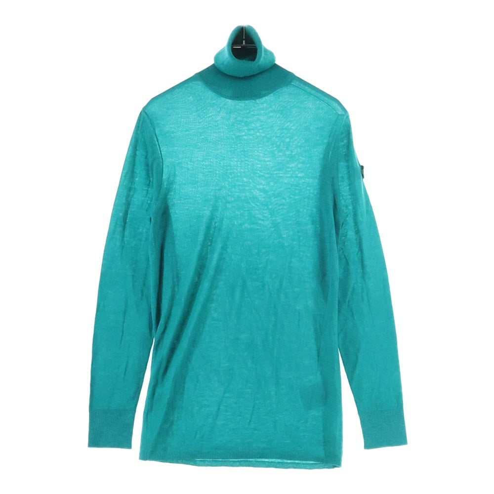 MONCLER(モンクレール) ワッペンロゴ カシミヤ タートルネック プルオーバー 長袖ニット セーター グリーン 320939274900 97374