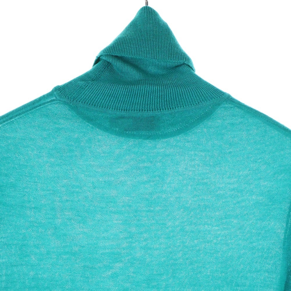 MONCLER(モンクレール) ワッペンロゴ カシミヤ タートルネック プルオーバー 長袖ニット セーター グリーン 320939274900 97374