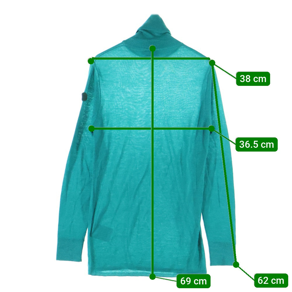 MONCLER(モンクレール) ワッペンロゴ カシミヤ タートルネック プルオーバー 長袖ニット セーター グリーン 320939274900 97374