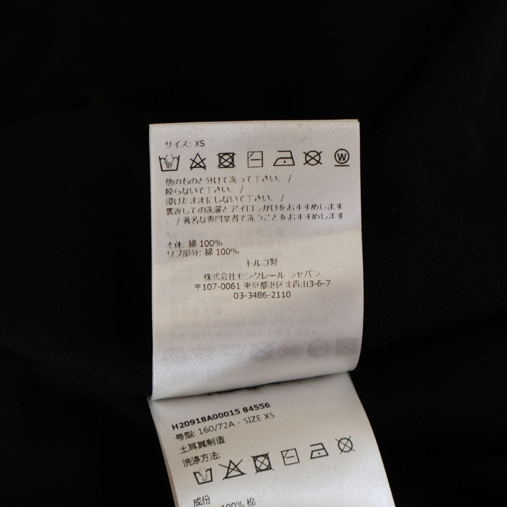 MONCLER(モンクレール) 22AW ロゴ刺繍 鹿の子 コットン ニット 半袖ポロシャツ ブラック H20918A00015 84556 レディース