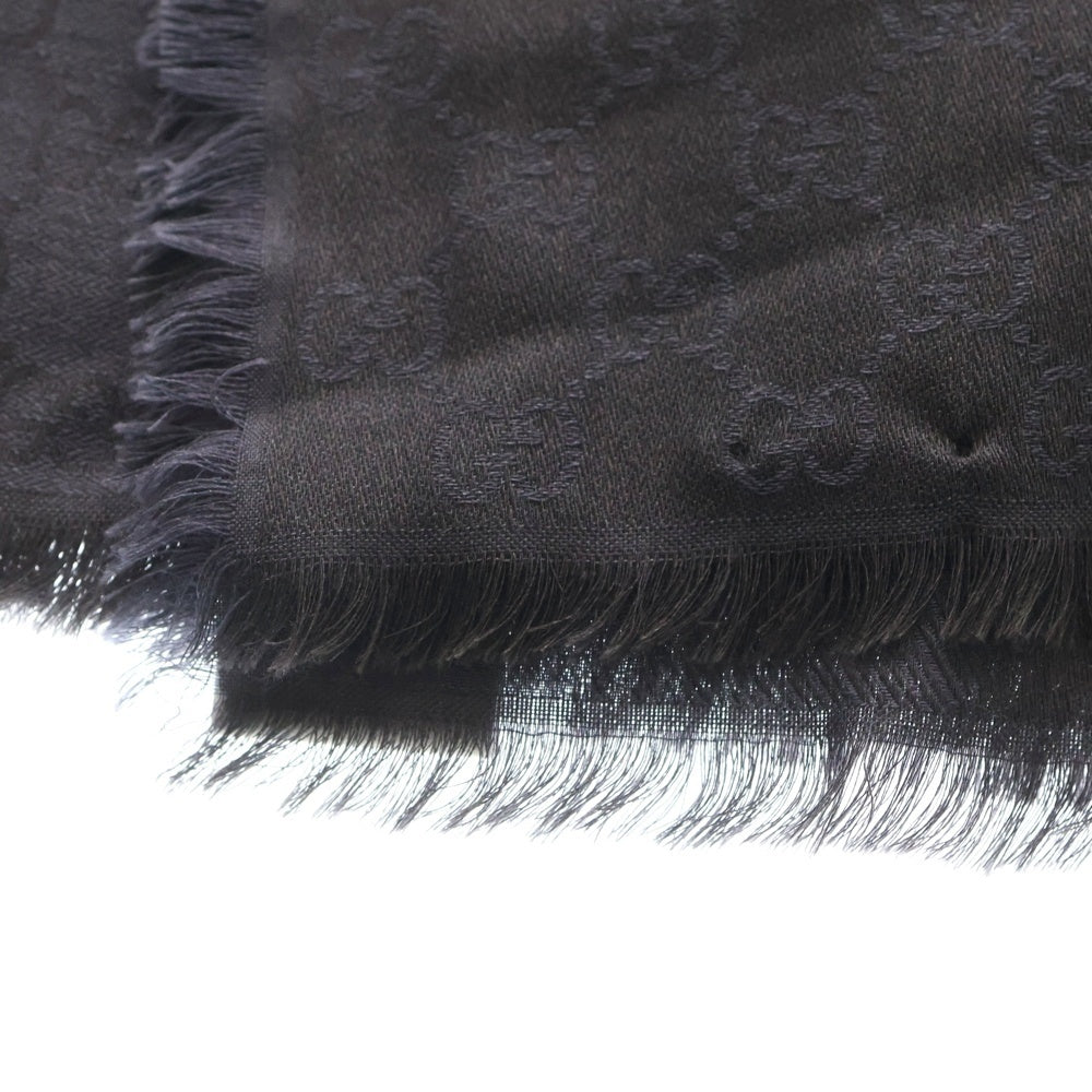 GUCCI(グッチ) GG ストール マフラー ネイビー ウール×シルク