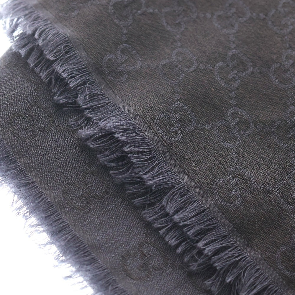 GUCCI(グッチ) GG ストール マフラー ネイビー ウール×シルク