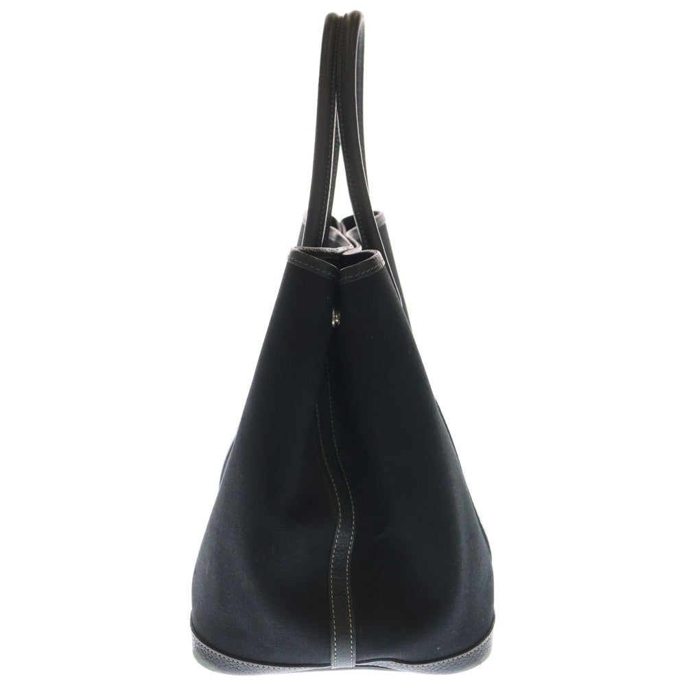 HERMES(エルメス) ガーデンパーティPM トートバッグ ブラックトワルオフィシエ×ネゴンダ シルバー金具 □G刻印