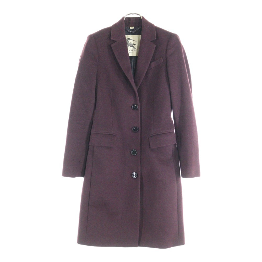 BURBERRY PRORSUM(バーバリー プローサム) メルトンウール 4B チェスター ロング コート ボルドー レディース 4006070
