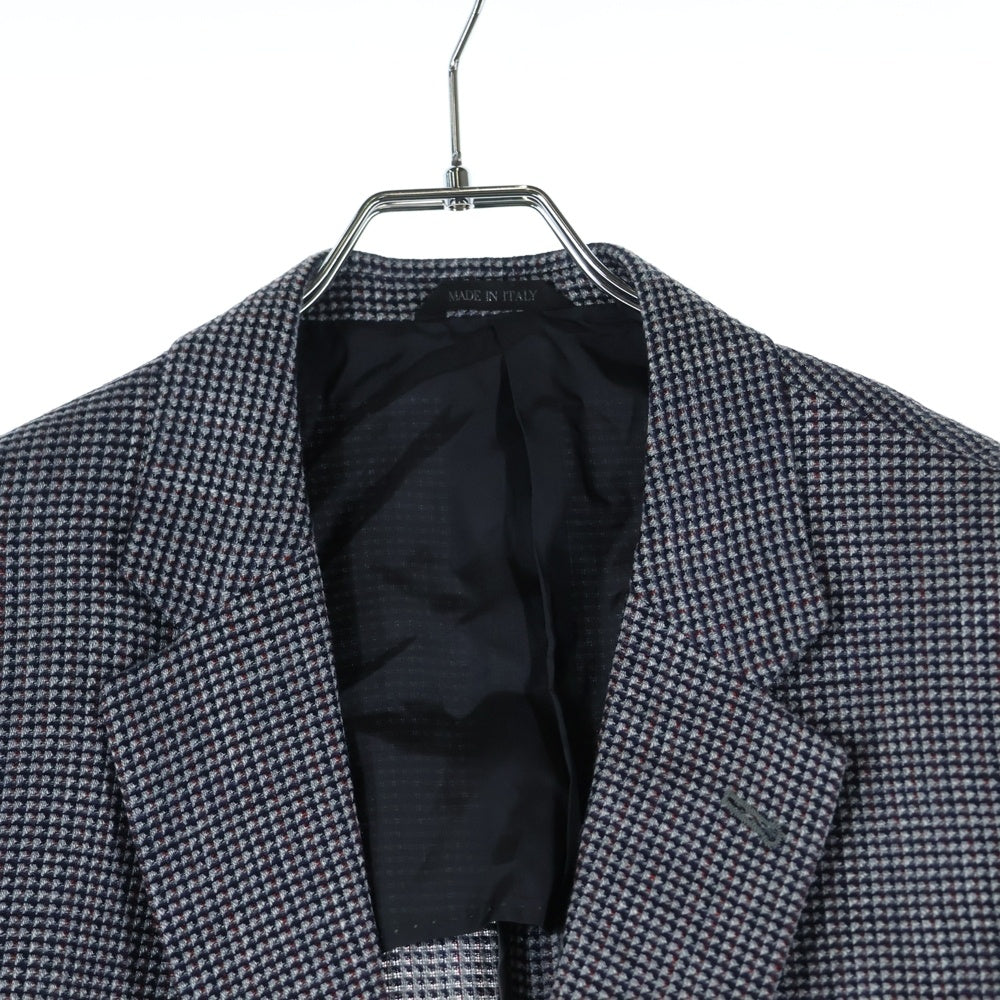GIORGIO ARMANI(ジョルジオアルマーニ) 総柄 ワッフル生地 シルク混ウール 2B テーラードジャケット グレー 0WGGG0J0 T02JM