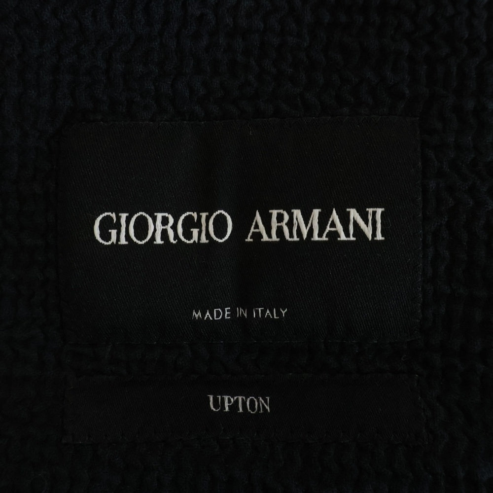 GIORGIO ARMANI(ジョルジオアルマーニ) アプトンライン シアサッカー コットン 1B テーラードジャケット ネイビー 8WGGG02B T0110