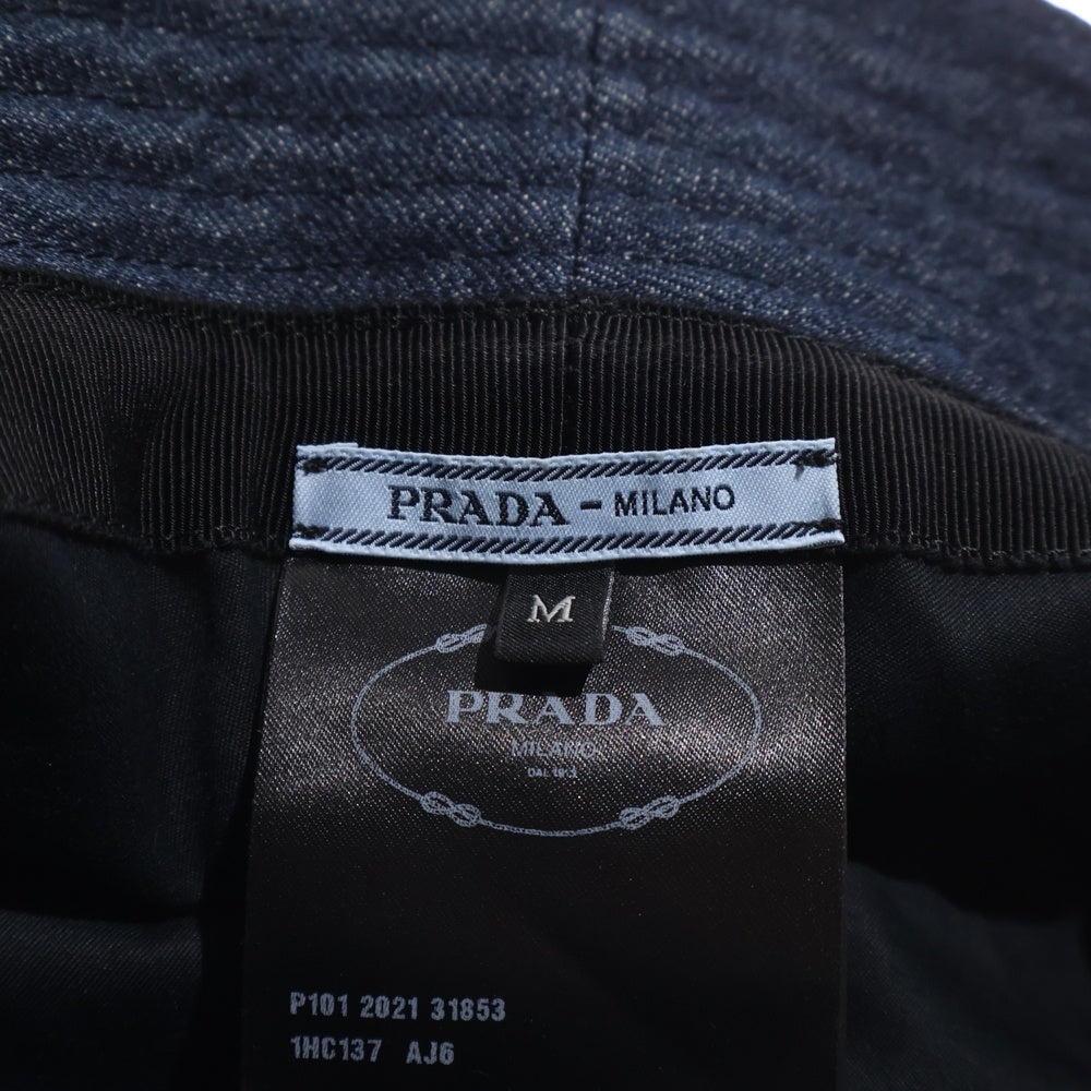 PRADA(プラダ) バケットハット 帽子 インディゴブルー デニム 1HC137 レディース