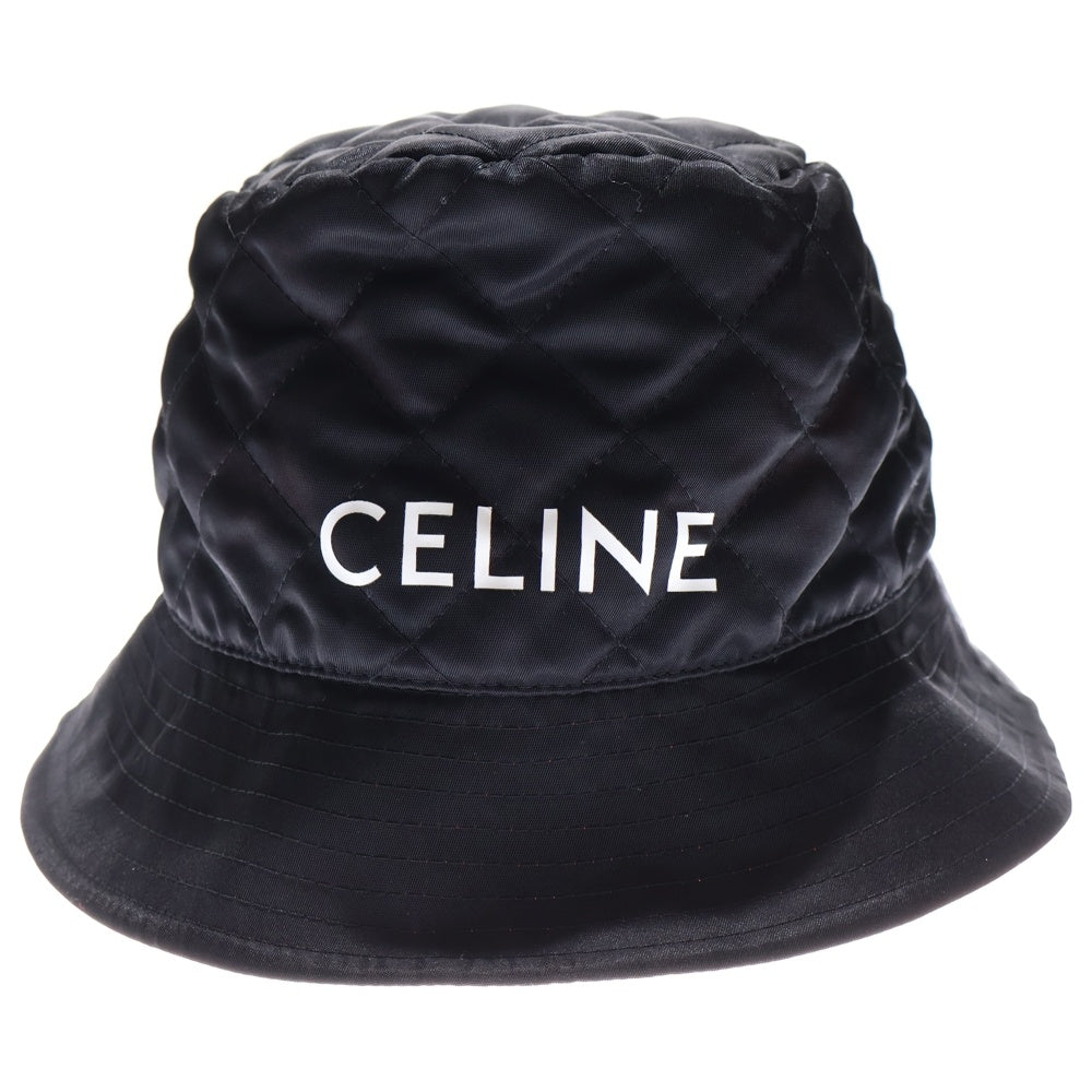 CELINE(セリーヌ) ロゴキルティングバケットハット 帽子 ブラック