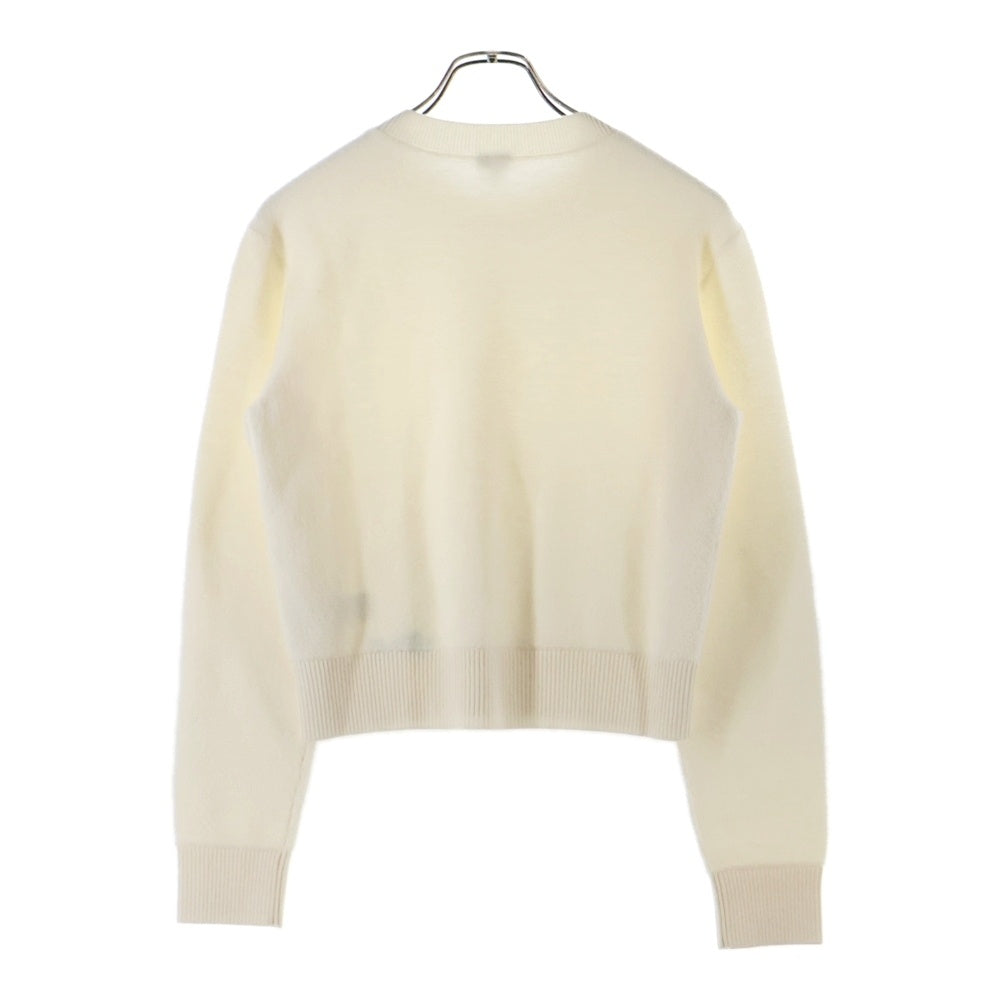 LOEWE(ロエベ) 裾ロゴ刺繍 アクリル ウール クルーネック プルオーバー 長袖ニット セーター アイボリー レディース S359Y14KJ6