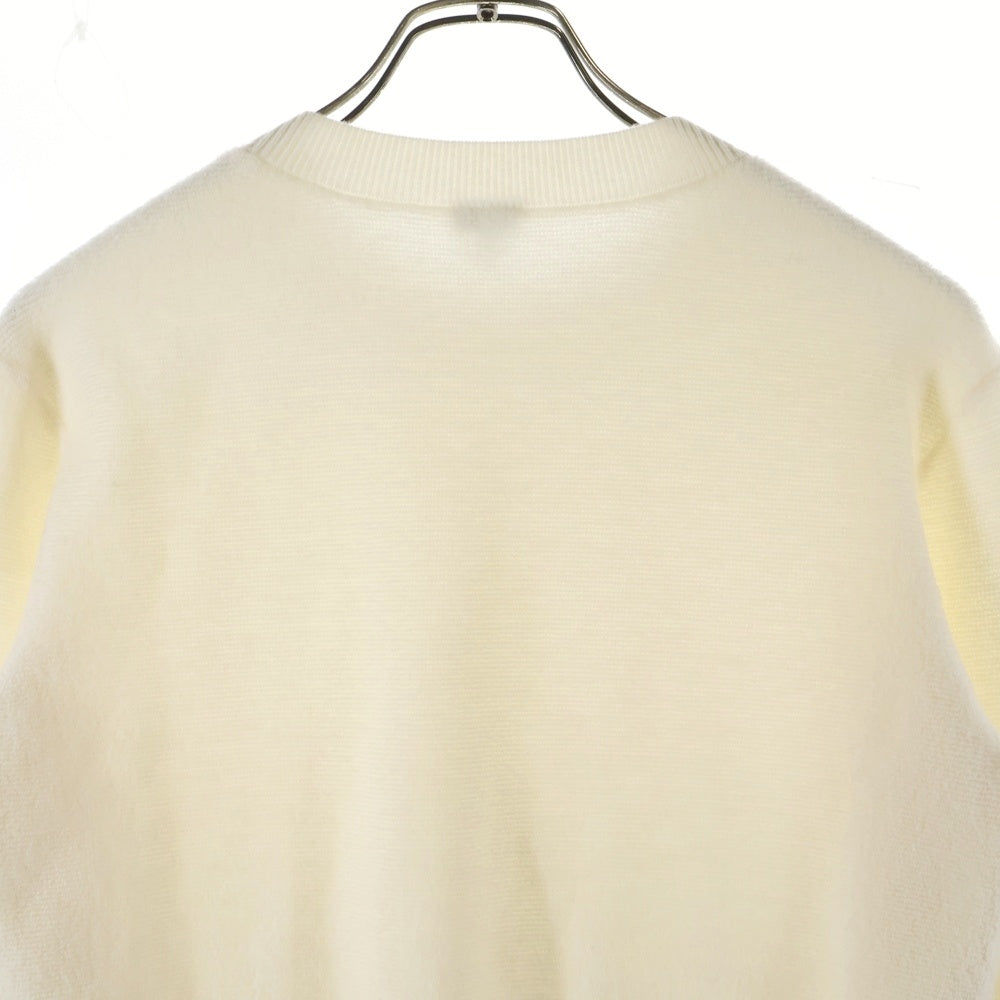 LOEWE(ロエベ) 裾ロゴ刺繍 アクリル ウール クルーネック プルオーバー 長袖ニット セーター アイボリー レディース S359Y14KJ6