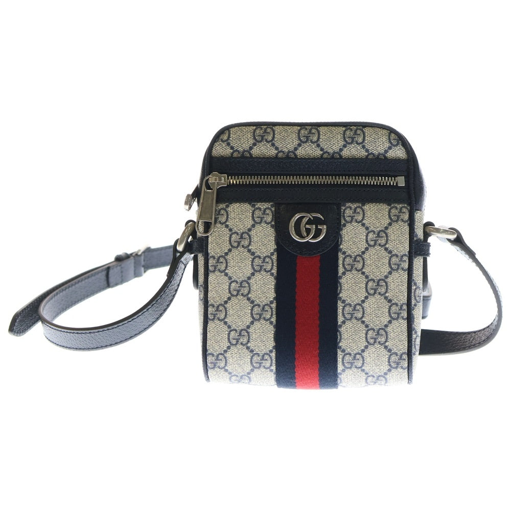 GUCCIグッチ GGスプリーム ショルダーバッグ　サコッシュ PVC×レザー GUCCI（グッチ） ショルダーバッグ ポシェット ミニ PVC レザー GG