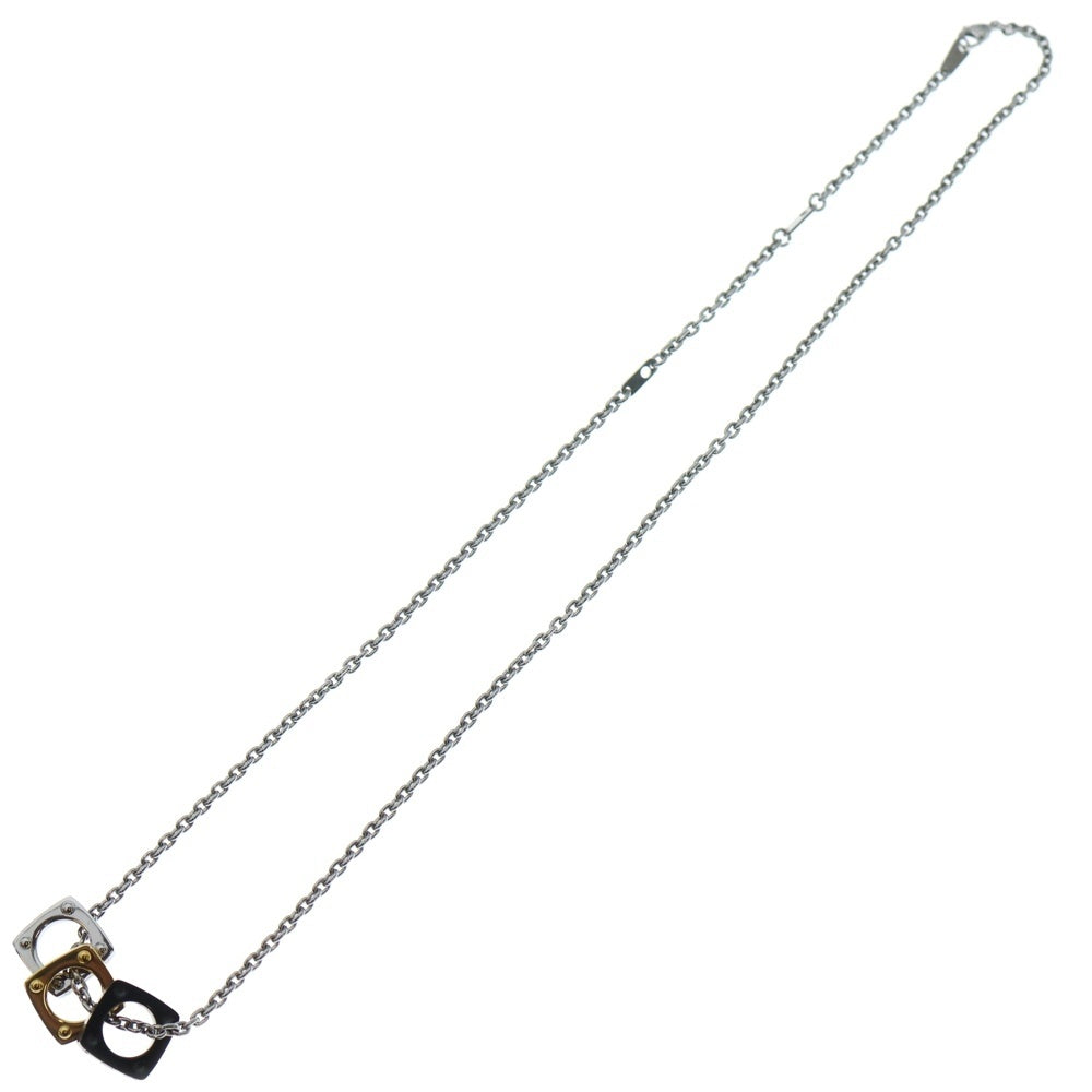 LOUIS VUITTON(ルイヴィトン) モノグラム ボールド ペンダント ネックレス シルバー×ゴールド メタル M00675