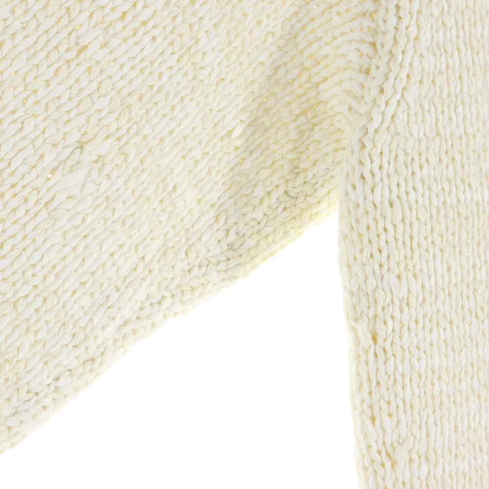 BOTTEGA VENETA(ボッテガヴェネタ) チェーン装飾 ラウンドネック コットン プルオーバー 長袖ニット ロング ワンピース ホワイト レディース 628712 VKWB0