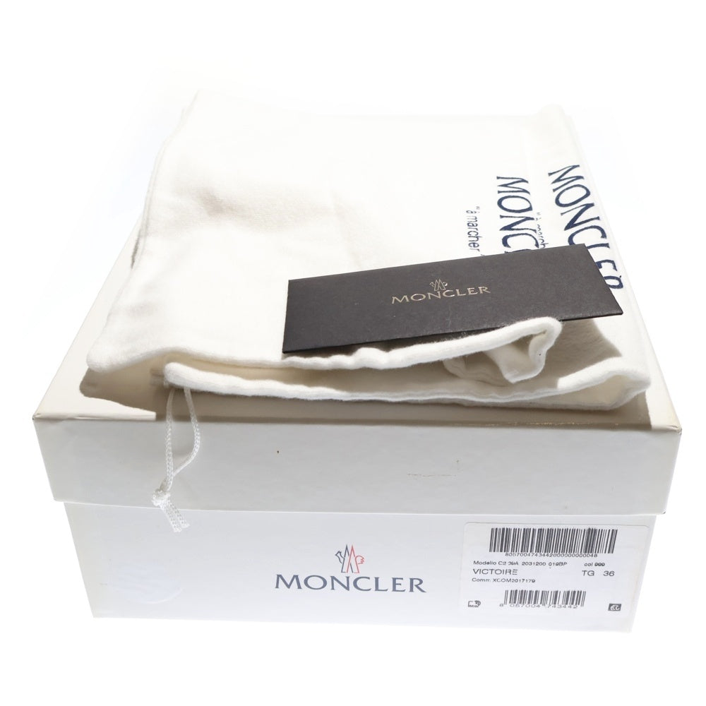 MONCLER(モンクレール) VICTOIRE ヴィクトワール ファー レザー ベルクロ ローカットシューズ スニーカー ブラック レディース