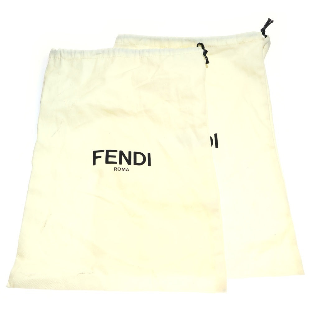FENDI(フェンディ) ズッカ総柄 PVC レザー ヒール ハイカットシューズ ショート ウエスタンブーツ ブラウン レディース