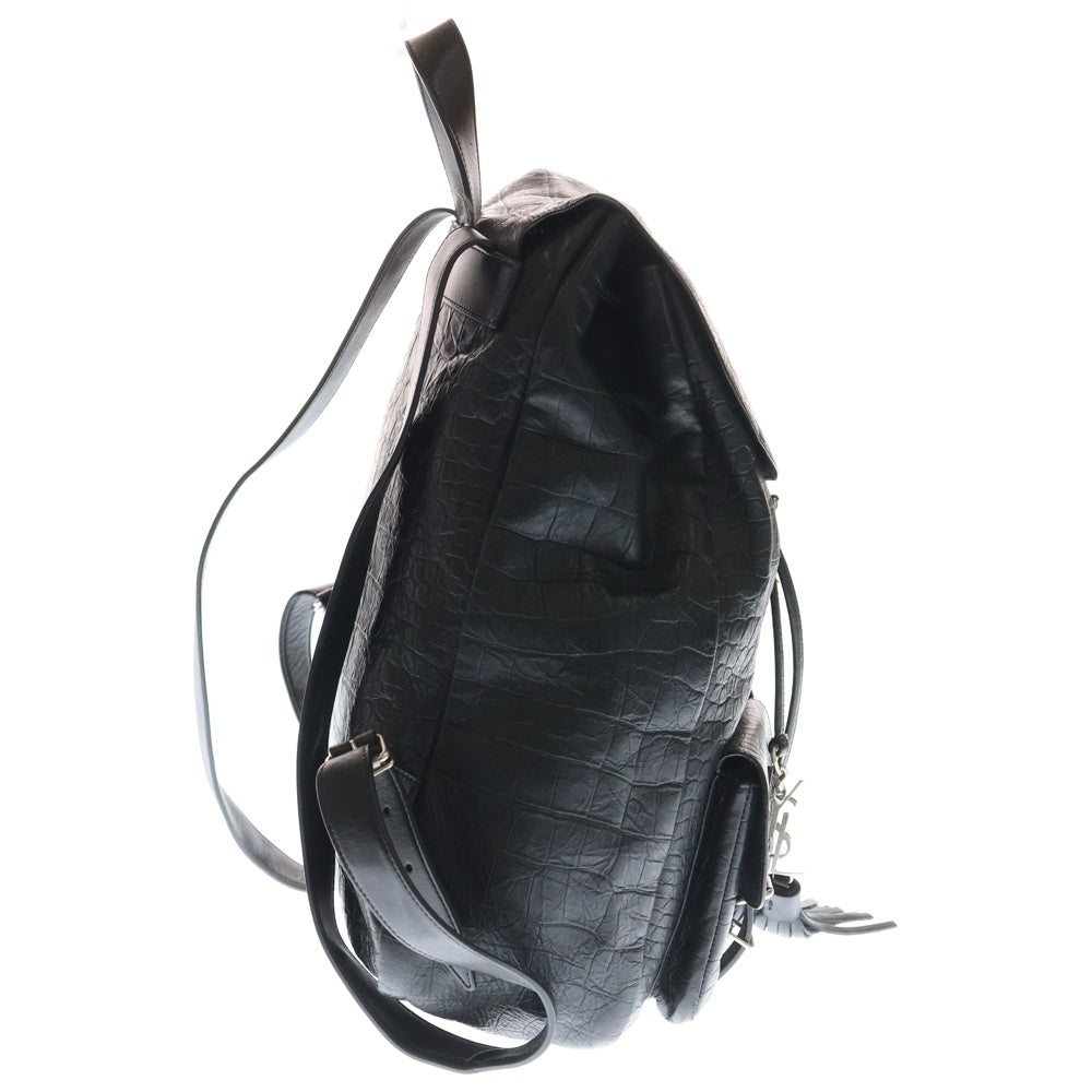 SAINT LAURENT PARIS(サンローランパリ) バックパック リュック クロコ型押し ブラック レザー 415195 レディース