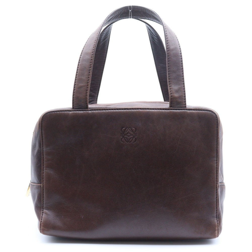 LOEWE(ロエベ) アナグラム ハンドバッグ ミニバッグ ブラウン レザー レディース