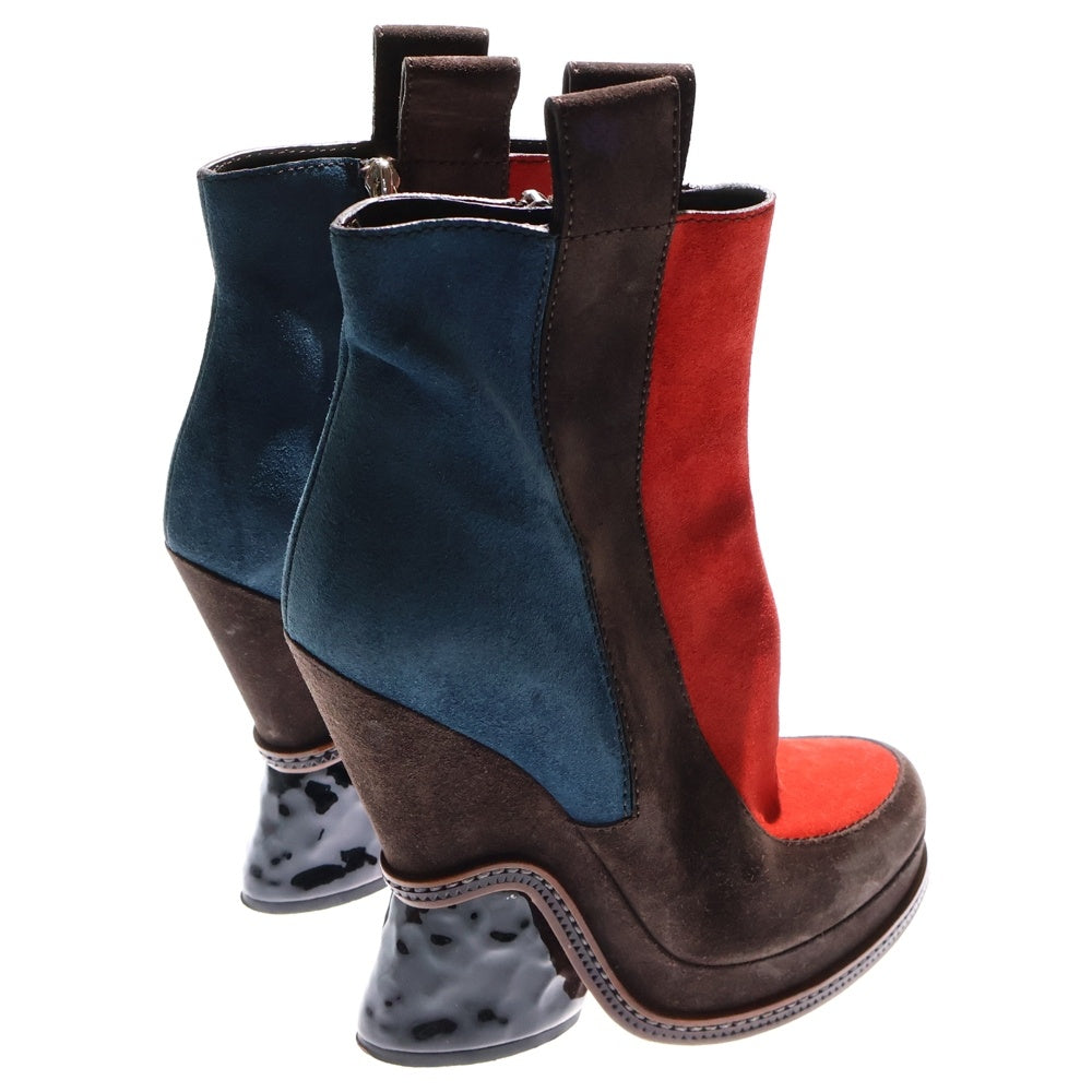 フェンディ ガルーシャ エイ革 レザーブーティ ヒールブーツ 35.5 22.5