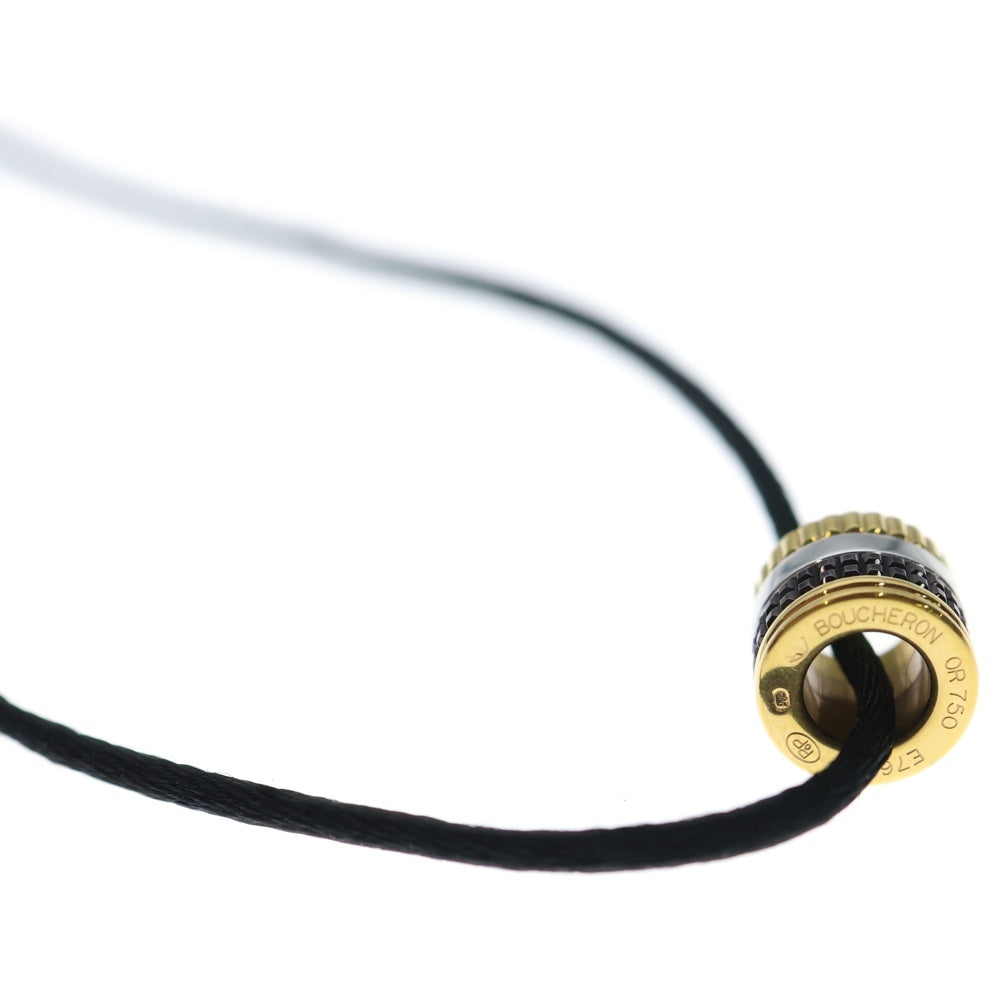 BOUCHERON(ブシュロン) キャトル ブラック シルクコード ネックレス K18 Au750 YG/WG/PG ゴールド レディース