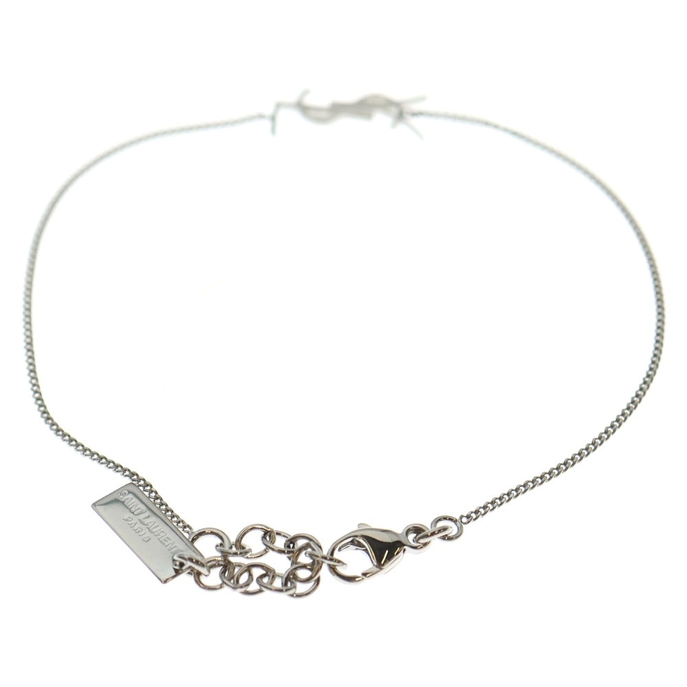 美品　サンローランパリ　ウエスタン　カサンドラ　ロゴ　シルバー SAINT LAURENT PARIS(サンローランパリ) カサンドラロゴプレート