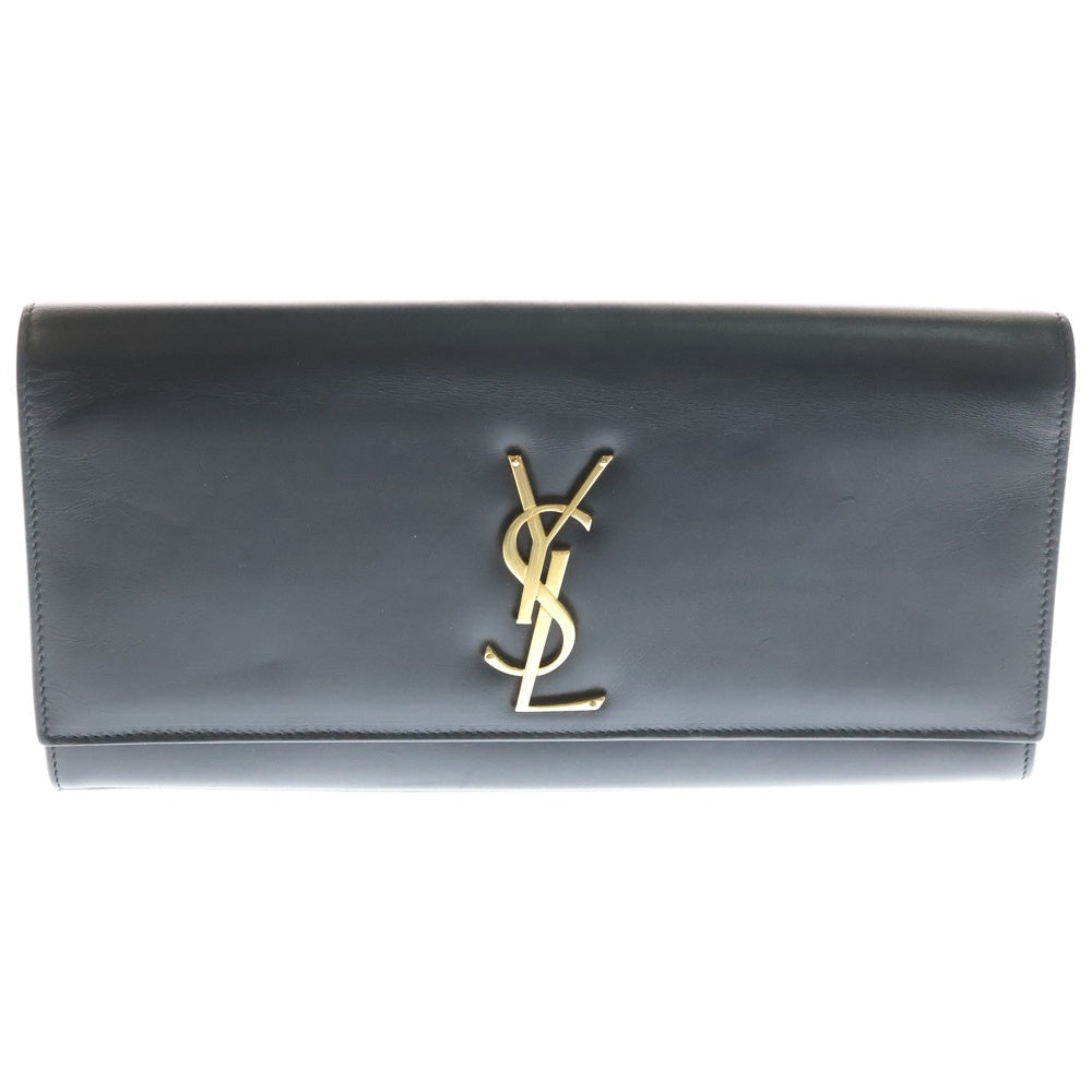 SAINT LAURENT PARIS(サンローランパリ) ケイト クラッチバッグ セカンドバッグ ケース ポーチ ブラック レザー 326079 ゴールド金具 レディース