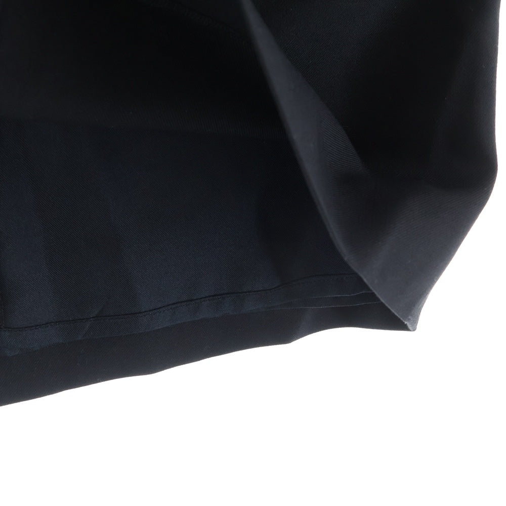 SAINT LAURENT PARIS(サンローランパリ) ラムレザー切り替え ウール タイト ミニスカート ブラック レディース 328835