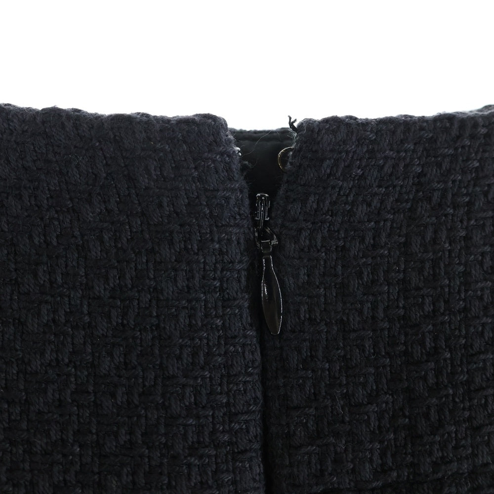 CHANEL(シャネル) 07P スプリングコレクション ココマークロゴプレート コットンレーヨン タイトミニスカート ブラック レディース P30568V20732