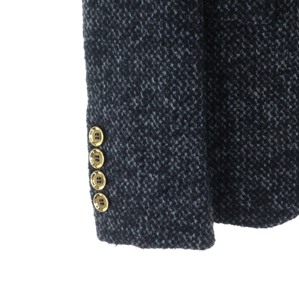 GUCCI(グッチ) インターロッキングG ロゴプレート ウールツイード 1B テーラードジャケット グレー レディース 262135