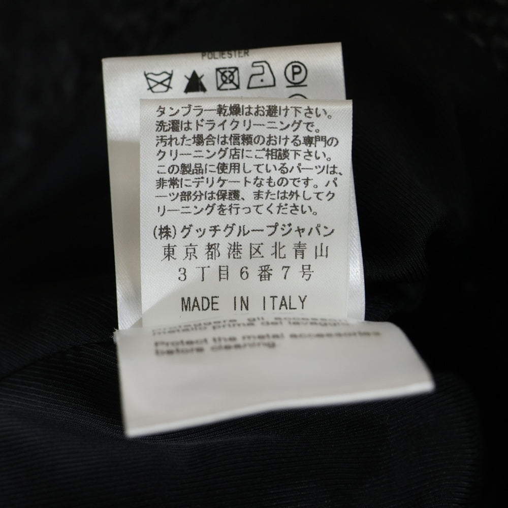 GUCCI(グッチ) インターロッキングG ロゴプレート ウールツイード 1B テーラードジャケット グレー レディース 262135