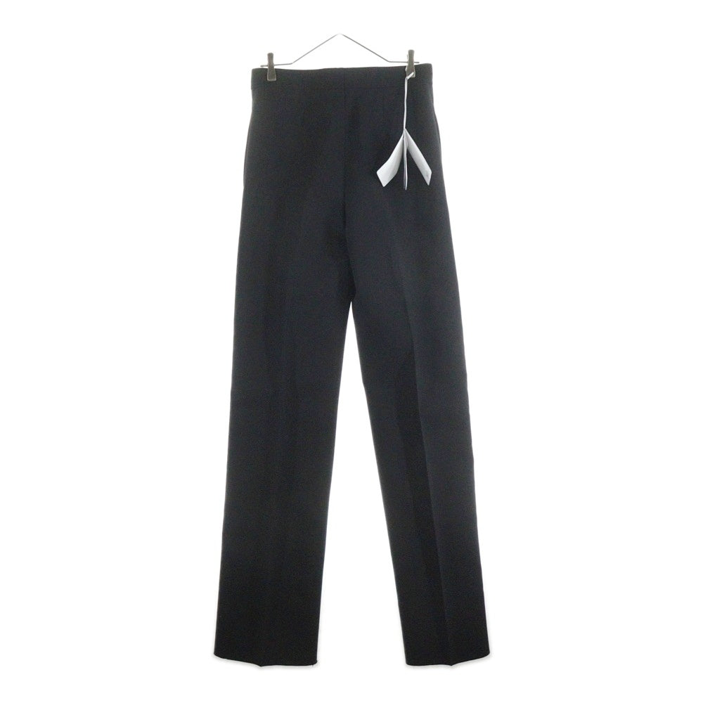 FERRAGAMO(フェラガモ) 24AW サイドライン 側章 シルク切り替え ウール ノータック スラックスパンツ トラウザーズ タキシード ブラック SAMPLE 13F778 775850 レディース