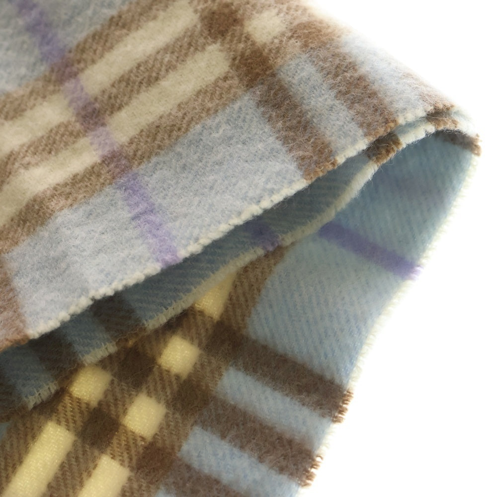 BURBERRY LONDON(バーバリーロンドン) マフラー チェック ライトブルー カシミヤ