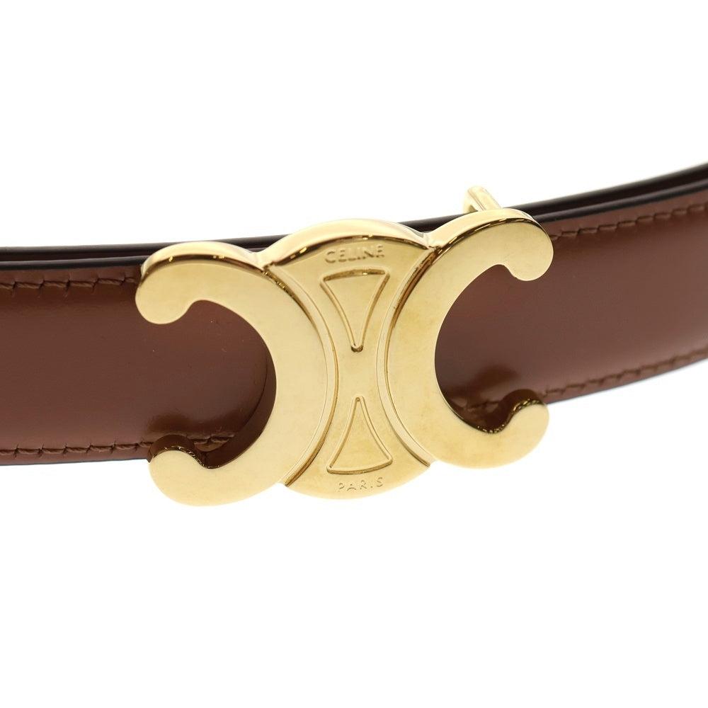CELINE(セリーヌ) トリオンフ レザー ベルト ホワイト×ブラウン