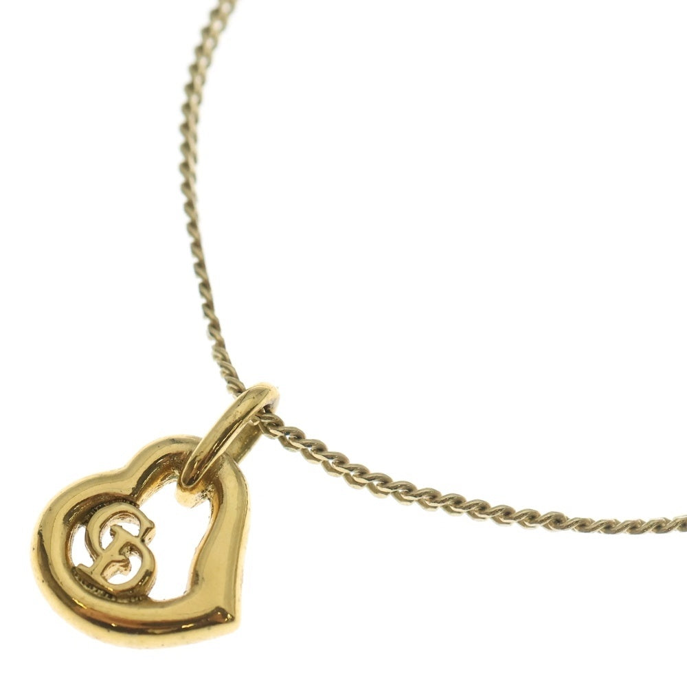 Christian Dior(クリスチャンディオール) CDハートネックレス ペンダント チェーン ゴールド GP レディース