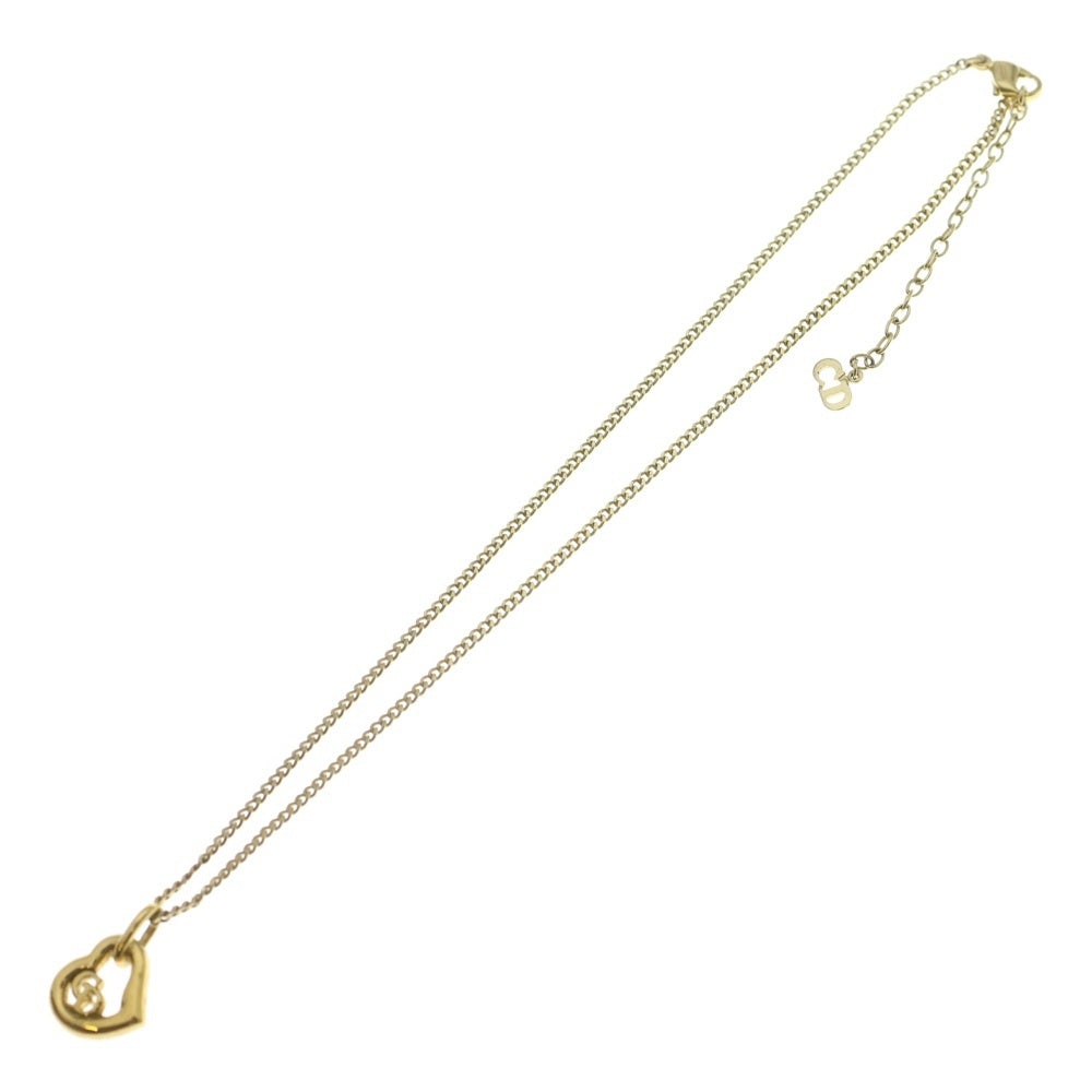 Christian Dior(クリスチャンディオール) CDハートネックレス ペンダント チェーン ゴールド GP レディース