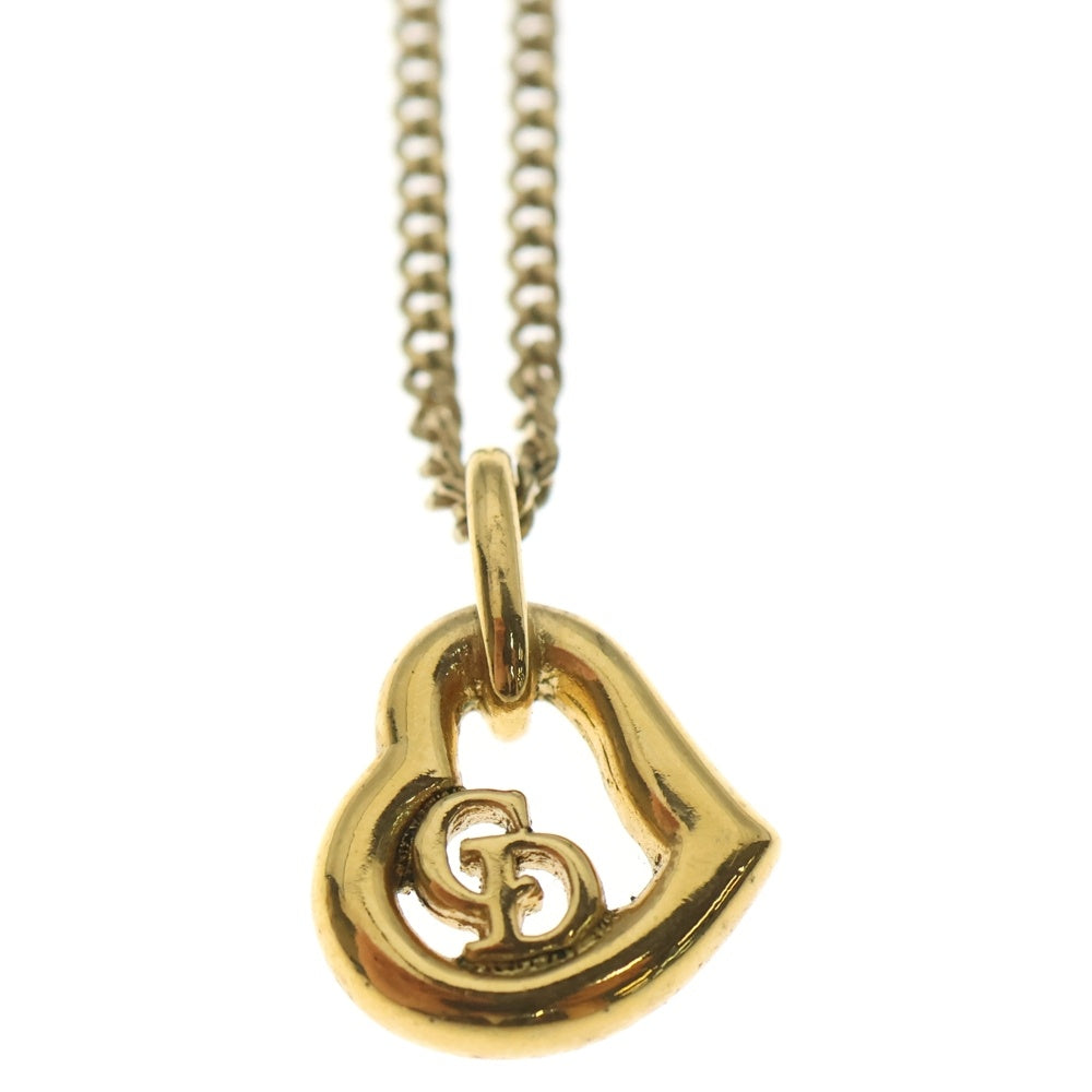 Christian Dior(クリスチャンディオール) CDハートネックレス ペンダント チェーン ゴールド GP レディース