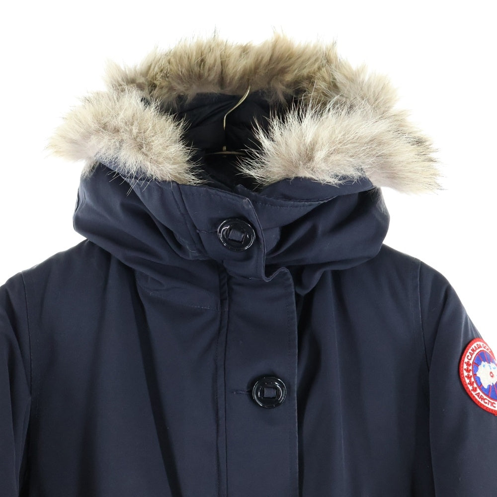 CANADA GOOSE(カナダグース) BRONTE PARKA ブロンテ ワッペンロゴ パーカー ファー フーデッド ジップアップ ダウンジャケット ネイビー 2600JL R レディース