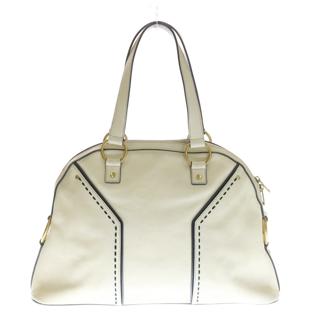 YVES SAINT LAURENT(イヴサンローラン) ミューズ ハンドバッグ ホワイト レザー レディース