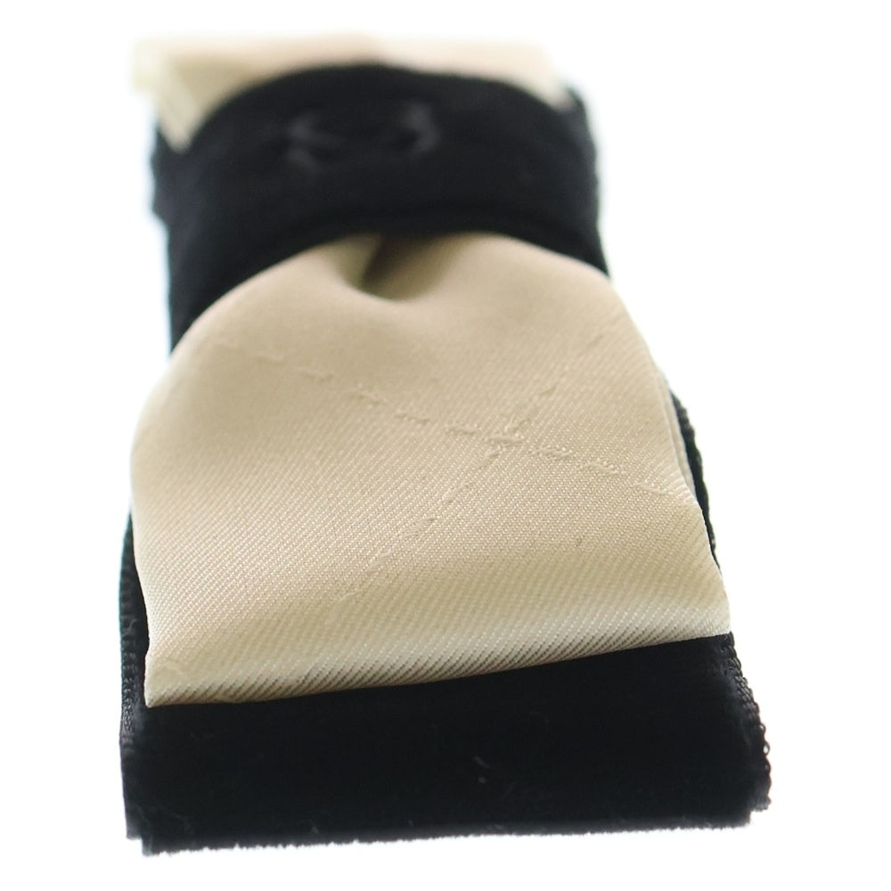 CHANEL(シャネル) ココマーク リボン バレッタ ヘアアクセ ホワイト×ブラック ベロア レディース