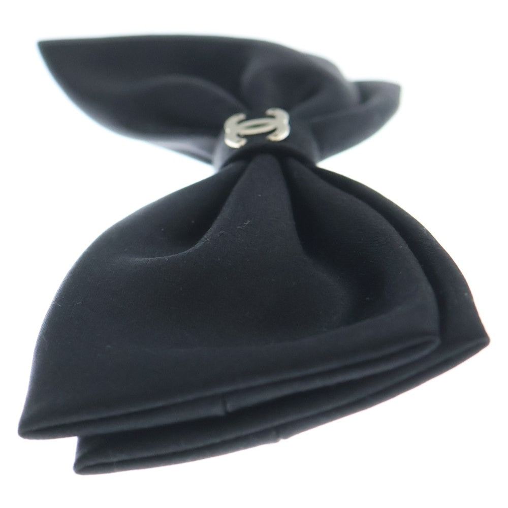 CHANEL(シャネル) ココマーク リボン バレッタ ヘアアクセ ナイロン ブラック 23K レディース