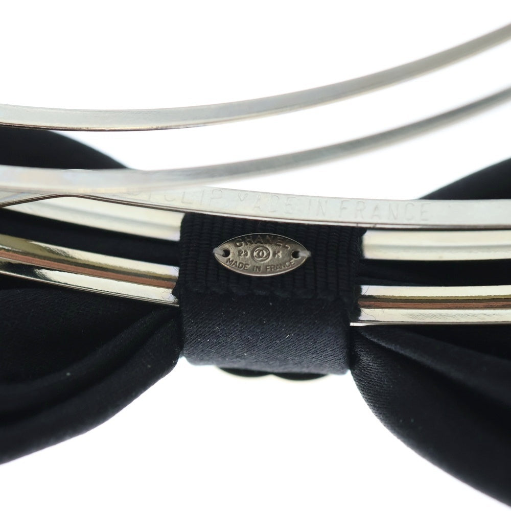 CHANEL(シャネル) ココマーク リボン バレッタ ヘアアクセ ナイロン ブラック 23K レディース