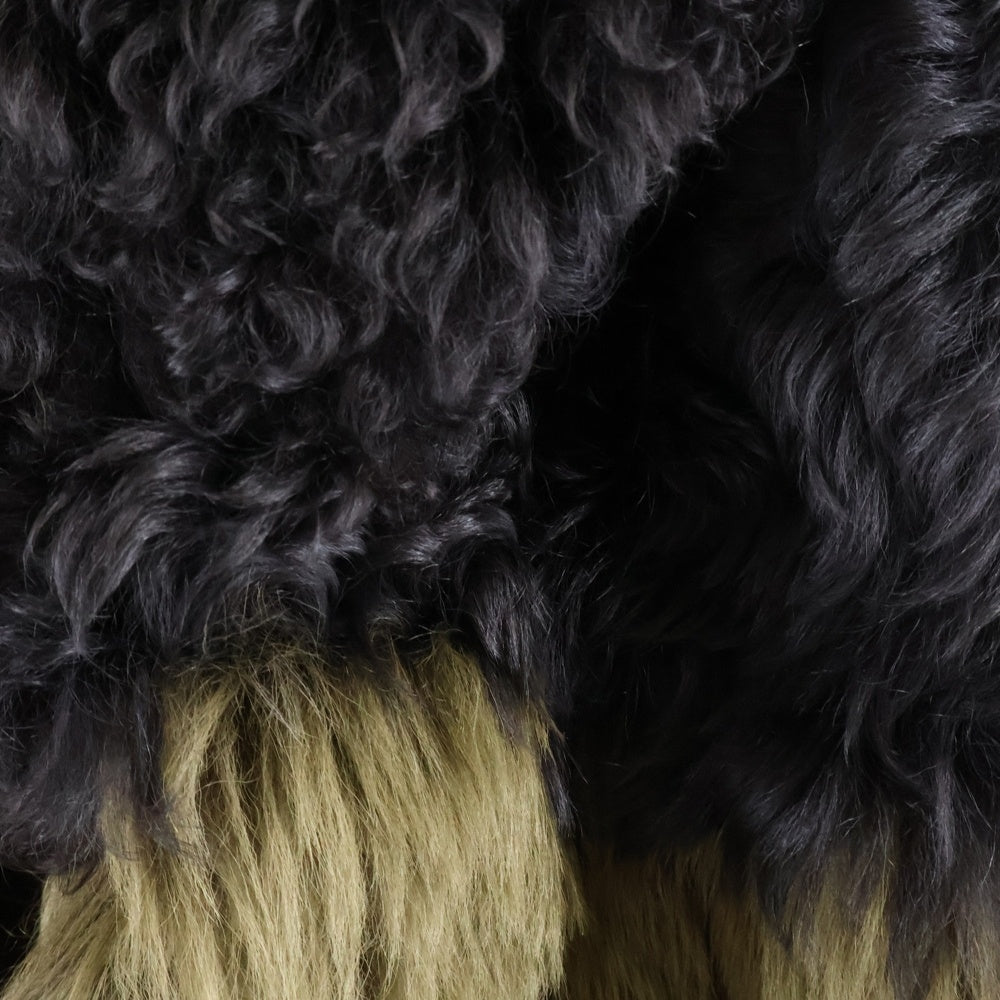 LOEWE(ロエベ) ラムレザー シアリング ボア ムートン ファー ロング コート ブラウン/オリーブ S359Y18L72 レディース