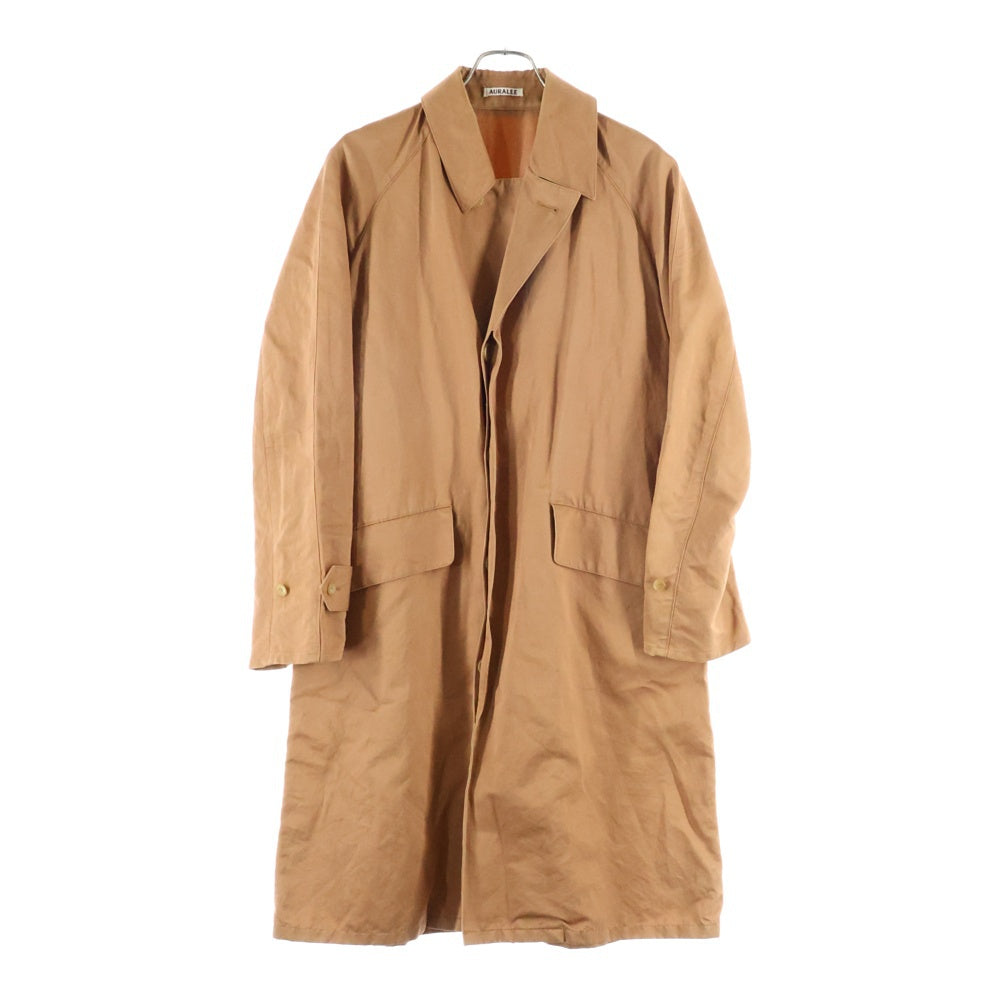 AURALEE(オーラリー) WASHED FINX LINEN COAT ウォッシュド フィンクス リネン ラグランスリーブ ステンカラー ロングコート ブラウン A6SC01FL