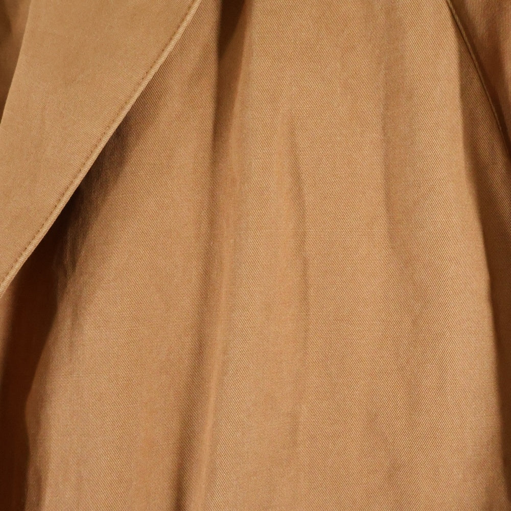 AURALEE(オーラリー) WASHED FINX LINEN COAT ウォッシュド フィンクス リネン ラグランスリーブ ステンカラー ロングコート ブラウン A6SC01FL