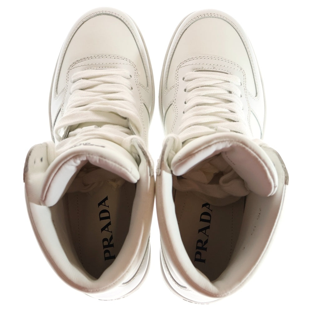 PRADA(プラダ) トライアングルロゴ レザー レースアップ ハイカット