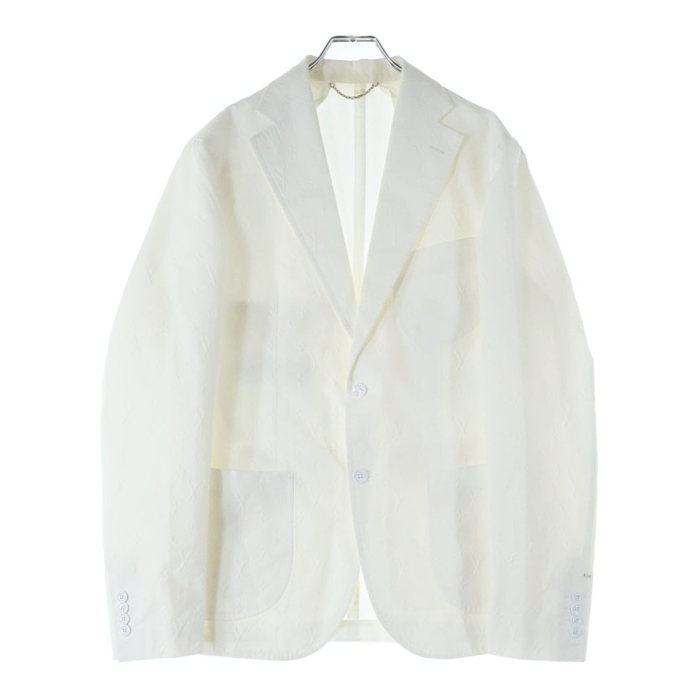 LOUIS VUITTON(ルイヴィトン) 23AW ナポリターナ モノグラム エンボス 総柄 2B テーラードジャケット ホワイト RM232Q LGY HPJ42E