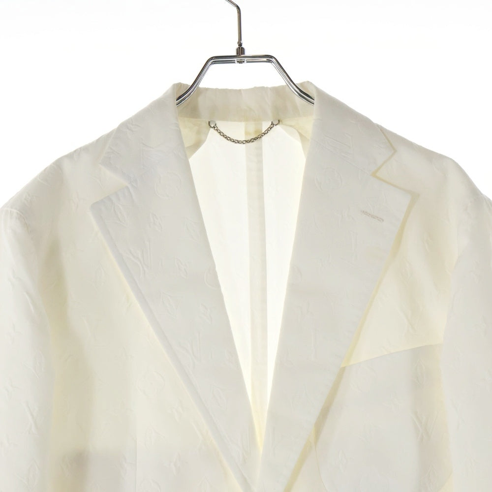 LOUIS VUITTON(ルイヴィトン) 23AW ナポリターナ モノグラム エンボス 総柄 2B テーラードジャケット ホワイト RM232Q LGY HPJ42E