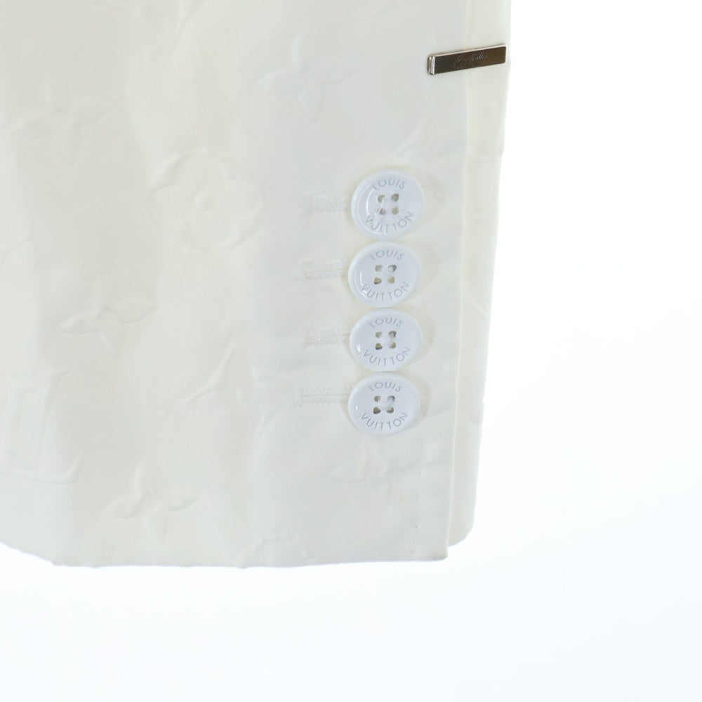LOUIS VUITTON(ルイヴィトン) 23AW ナポリターナ モノグラム エンボス 総柄 2B テーラードジャケット ホワイト RM232Q LGY HPJ42E